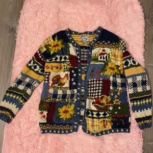 Farm/Cottagecore Knit Patchwork Cardigan